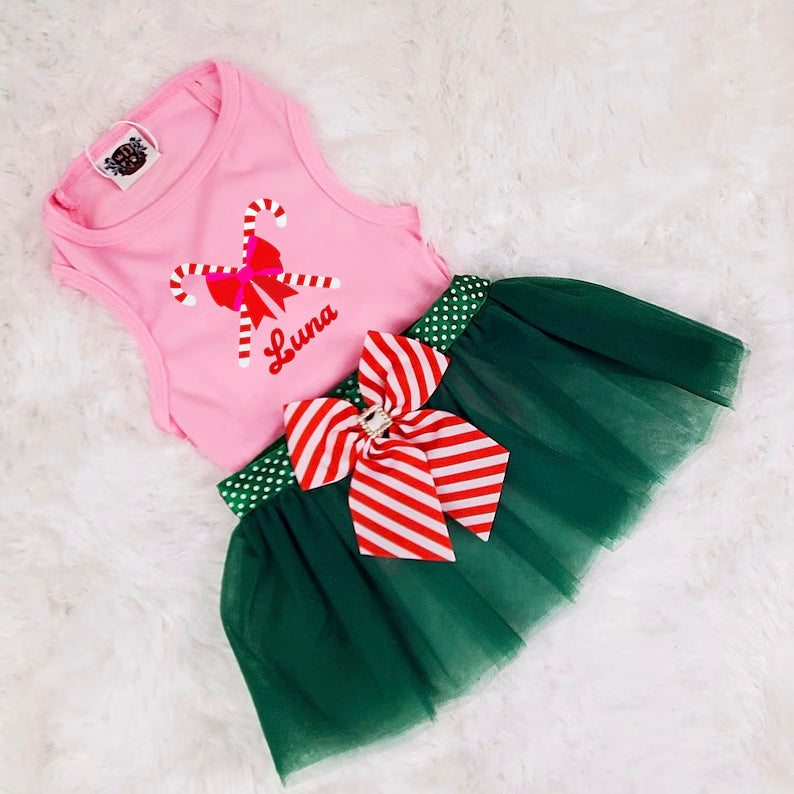 Personalized Christmas Candy Cane Costume